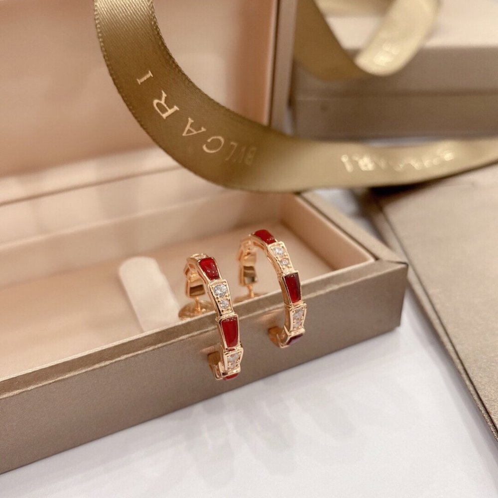 bvlgari serreni viper snake bone earring stud